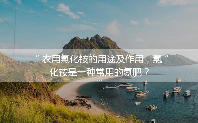 農用氯化銨的用途及作用，氯化銨是一種常用的氮肥？